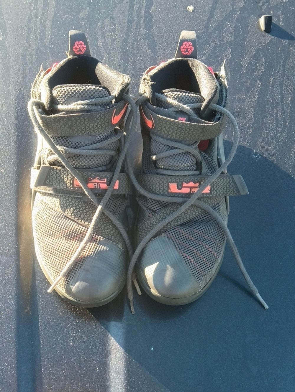 Nike Sneakers Youth Size 6Y Grey/Orange Athletic Running Shoes